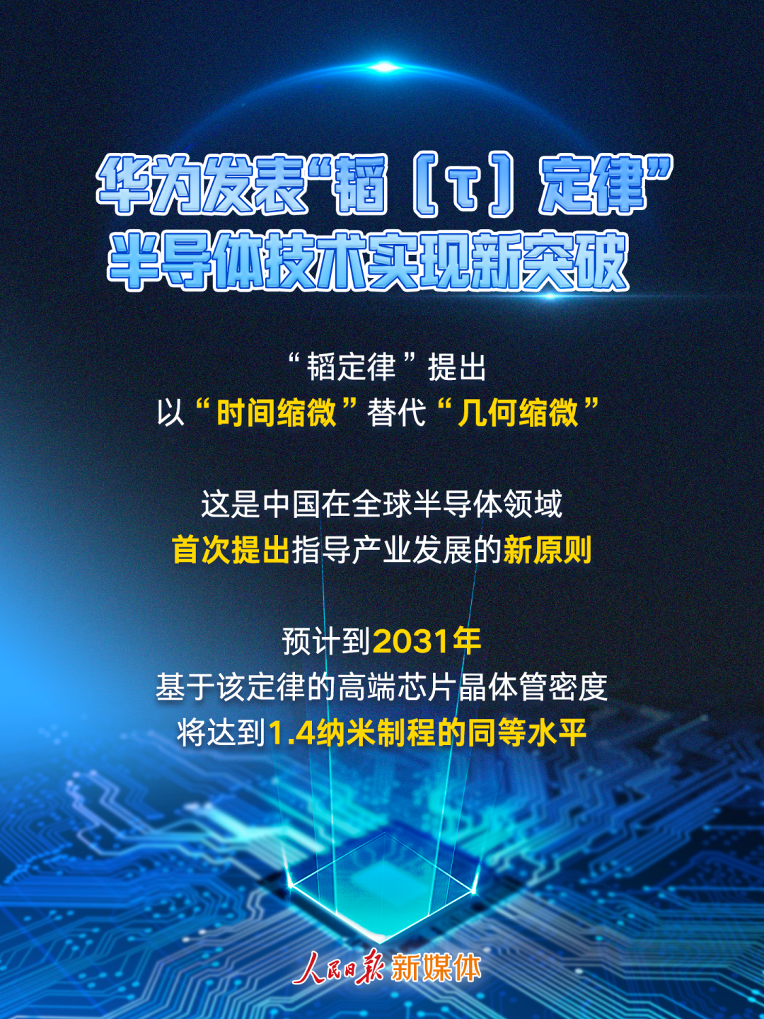 华为发表“韬（τ）定律”，半导体技术实现新突破